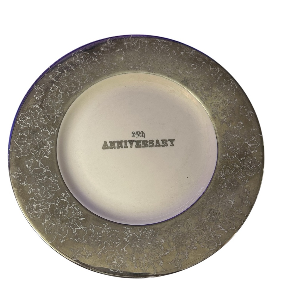 Vintage Fine China 25th Anniversary Collectible Plate